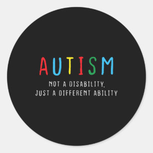 Pegatina Redonda Regalos autistas Niños Adultos Autismo de Habilida