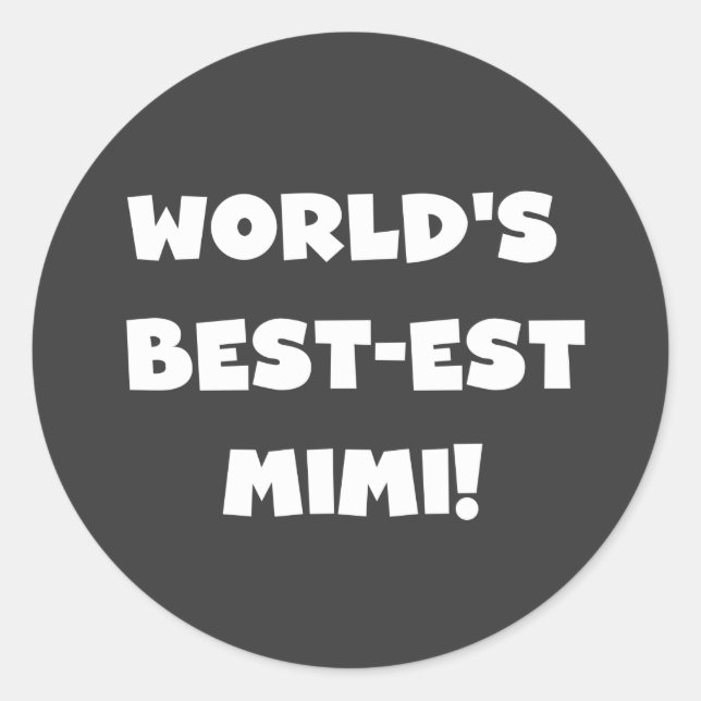 Pegatina Redonda Regalos blancos de las camisetas del texto Mimi (Anverso)