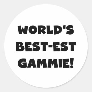 Pegatina Redonda Regalos blancos y negros del Mejor-est Gammie del