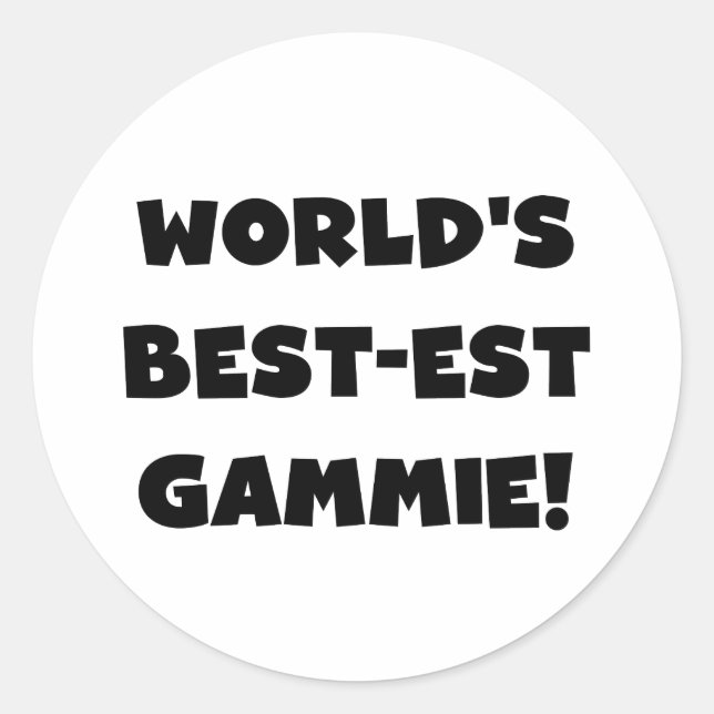Pegatina Redonda Regalos blancos y negros del Mejor-est Gammie del (Anverso)