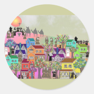 Pegatina Redonda Regalos Católicos De Nun Y Monjes