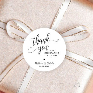 Pegatina Redonda Regalos de agradecimiento de boda minimalista mode