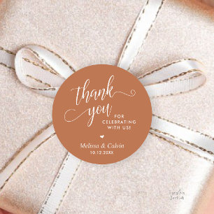 Pegatina Redonda Regalos de agradecimiento de boda minimalista mode