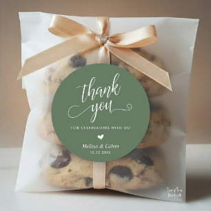 Pegatina Redonda Regalos de agradecimiento modernos para bodas con 