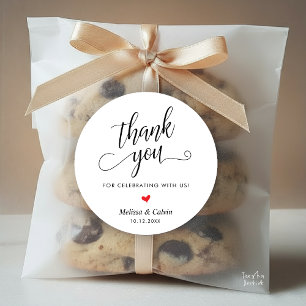 Pegatina Redonda Regalos de agradecimiento modernos para bodas Cora
