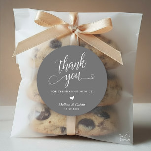 Pegatina Redonda Regalos de agradecimiento para boda modernos y cor
