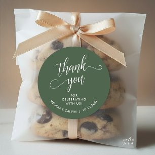 Pegatina Redonda Regalos de agradecimiento para bodas minimalistas
