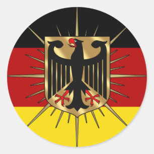Pegatina Redonda Regalos de Alemania Fussball Deutschland World Cha