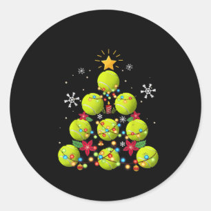 Pegatina Redonda regalos de árboles de navidad de tenis