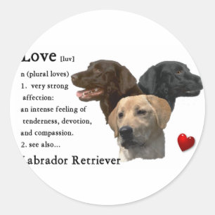 Pegatina Redonda Regalos de arte de Labrador Recuperador