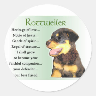 Pegatina Redonda Regalos de arte de Rottweiler