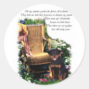Pegatina Redonda Regalos de arte de Rottweiler