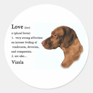 Pegatina Redonda Regalos de arte de Vizsla