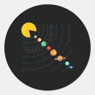 Pegatina Redonda Regalos de Astronomía del Sistema Solar Videojuego
