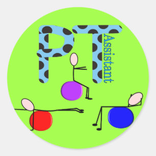 Pegatina Redonda Regalos de Auxiliar de Terapia Física