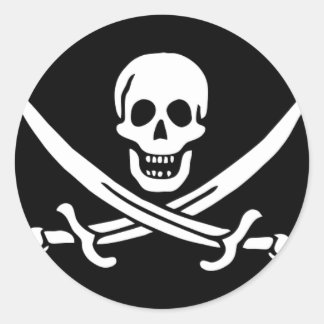 Pegatina Redonda Regalos de bandera pirata