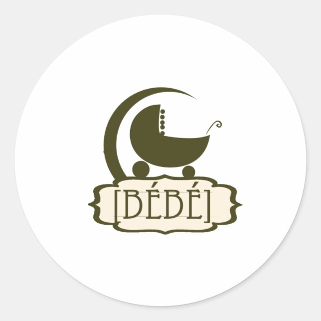 Pegatina Redonda Regalos de Bébé (Anverso)