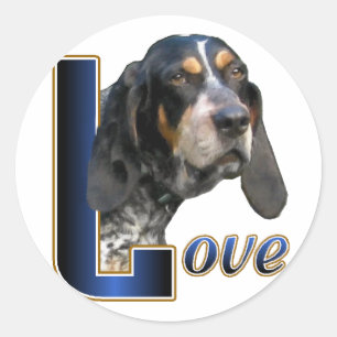 Pegatina Redonda Regalos de Bluetick Coonhound
