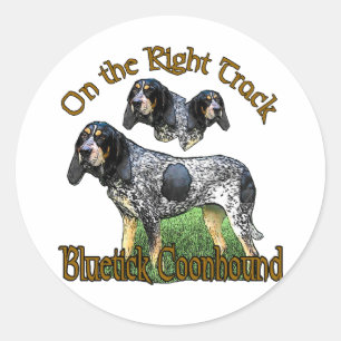 Pegatina Redonda Regalos de Bluetick Coonhound