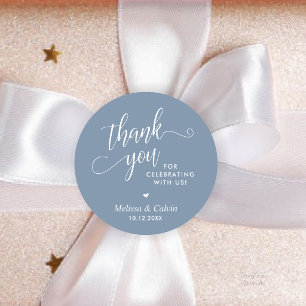 Pegatina Redonda Regalos de Boda Minimalistas Modernos Agradecimien