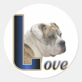 Pegatina Redonda Regalos de Bulldog en inglés
