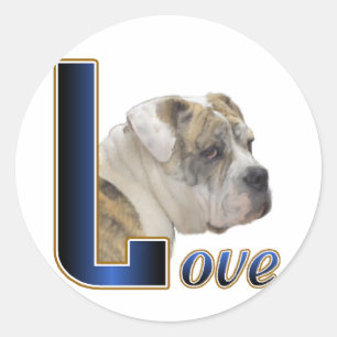 Pegatina Redonda Regalos de Bulldog en inglés
