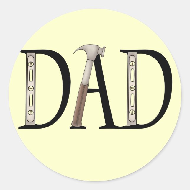 Pegatina Redonda Regalos de carpintero (Anverso)