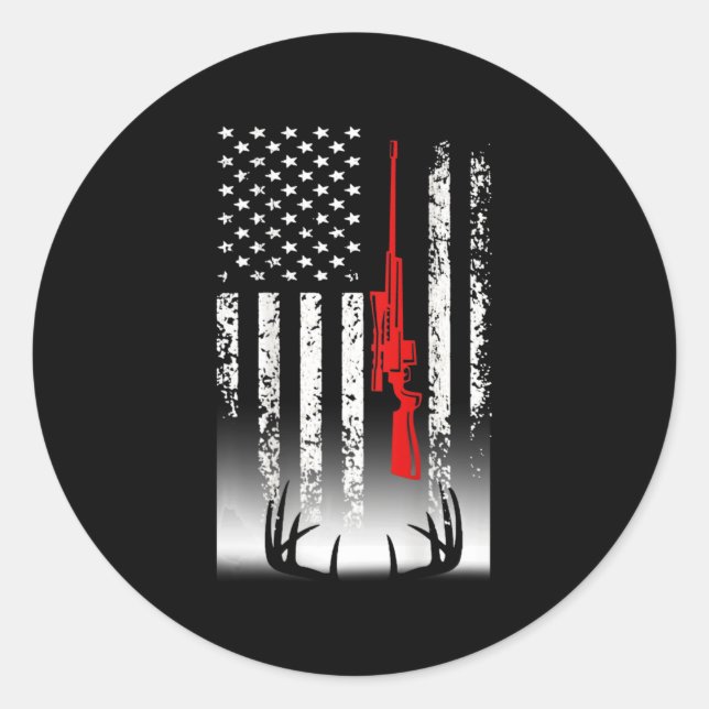 Pegatina Redonda Regalos de cazadores de venados (Anverso)