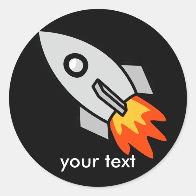 Pegatina Redonda Regalos de cohetes de tiro (Anverso)