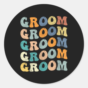 Pegatina Redonda Regalos de coincidencia de bodas que coincidan con