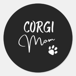 Pegatina Redonda Regalos de Corgi Mom Mascota para los amantes de l