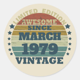 Pegatina Redonda Regalos de cumpleaños vintage personalizados