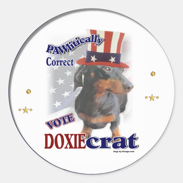 Pegatina Redonda Regalos de Dachshund (Anverso)