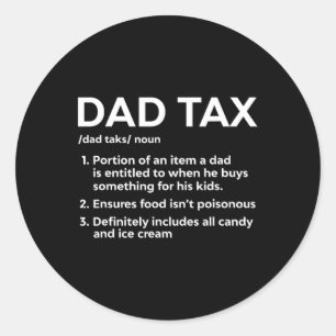 Pegatina Redonda Regalos De Definición De Impuestos Para Papá Graci