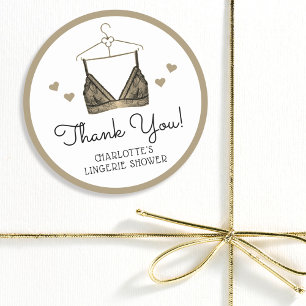 Pegatina Redonda Regalos de ducha de novia de encaje de agua