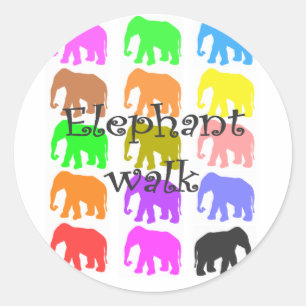 Pegatina Redonda Regalos de elefante PopArt