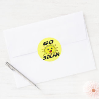 Pegatina Redonda Regalos de energía solar y productos promocionales