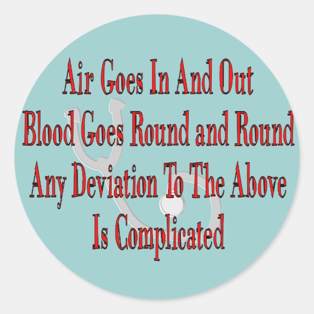 Pegatina Redonda Regalos de enfermería/terapia respiratoria (Anverso)