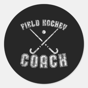 Pegatina Redonda Regalos de entrenador de hockey sobre hierba angus