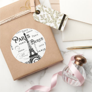 Pegatina Redonda Regalos de Francia y recuerdos de París