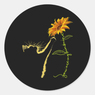 Pegatina Redonda Regalos De Girasol De Gato Para Los Amantes Del Ga