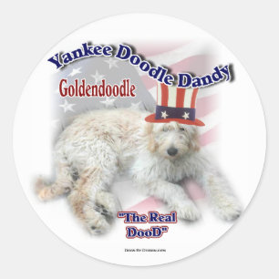 Pegatina Redonda Regalos de Goldendoodle