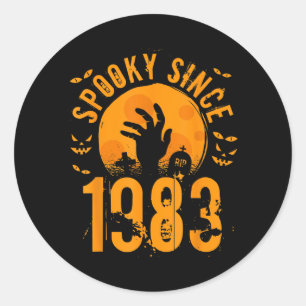 Pegatina Redonda Regalos de Halloween desde 1983 Cumpleaños 40