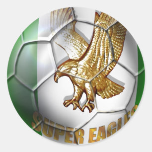 Pegatina Redonda Regalos de hinchas de fútbol del logo de Super Eag