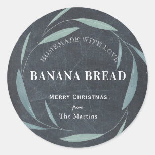 Pegatina Redonda Regalos de horneado caseros Chalkboard verde vacac