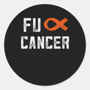 Pegatina Redonda Regalos De Leucemia Para Mujeres Con Cáncer De Fck