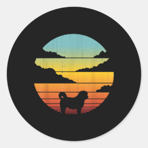 Pegatina Redonda Regalos de los 70 de Shih Tzu Style 60 de los homb