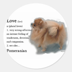 Pegatina Redonda Regalos de los amantes de Pomeranian