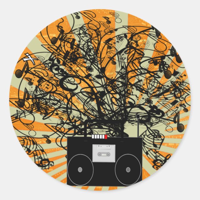 Pegatina Redonda Regalos de los años 80 (Anverso)