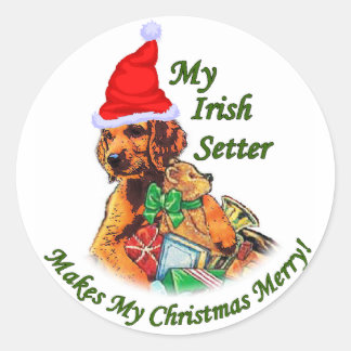 Pegatina Redonda Regalos de los Navidades irlandeses